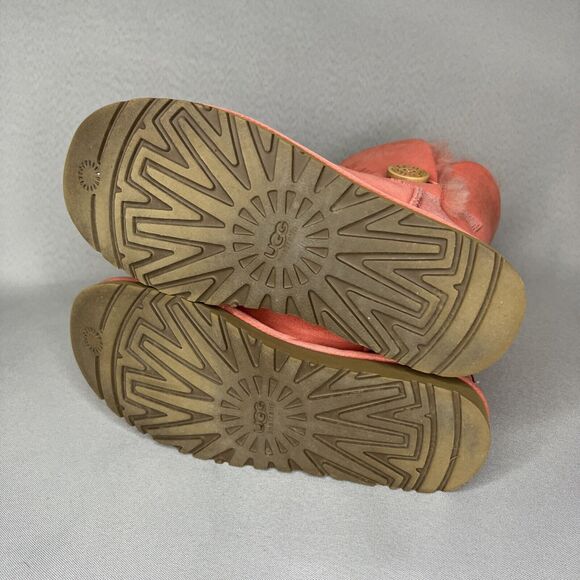 Womens UGG Boots Pink Coral Kimono Bailey Button Flower Rare Limited-Edition Sz6 - Picture 16 of 16